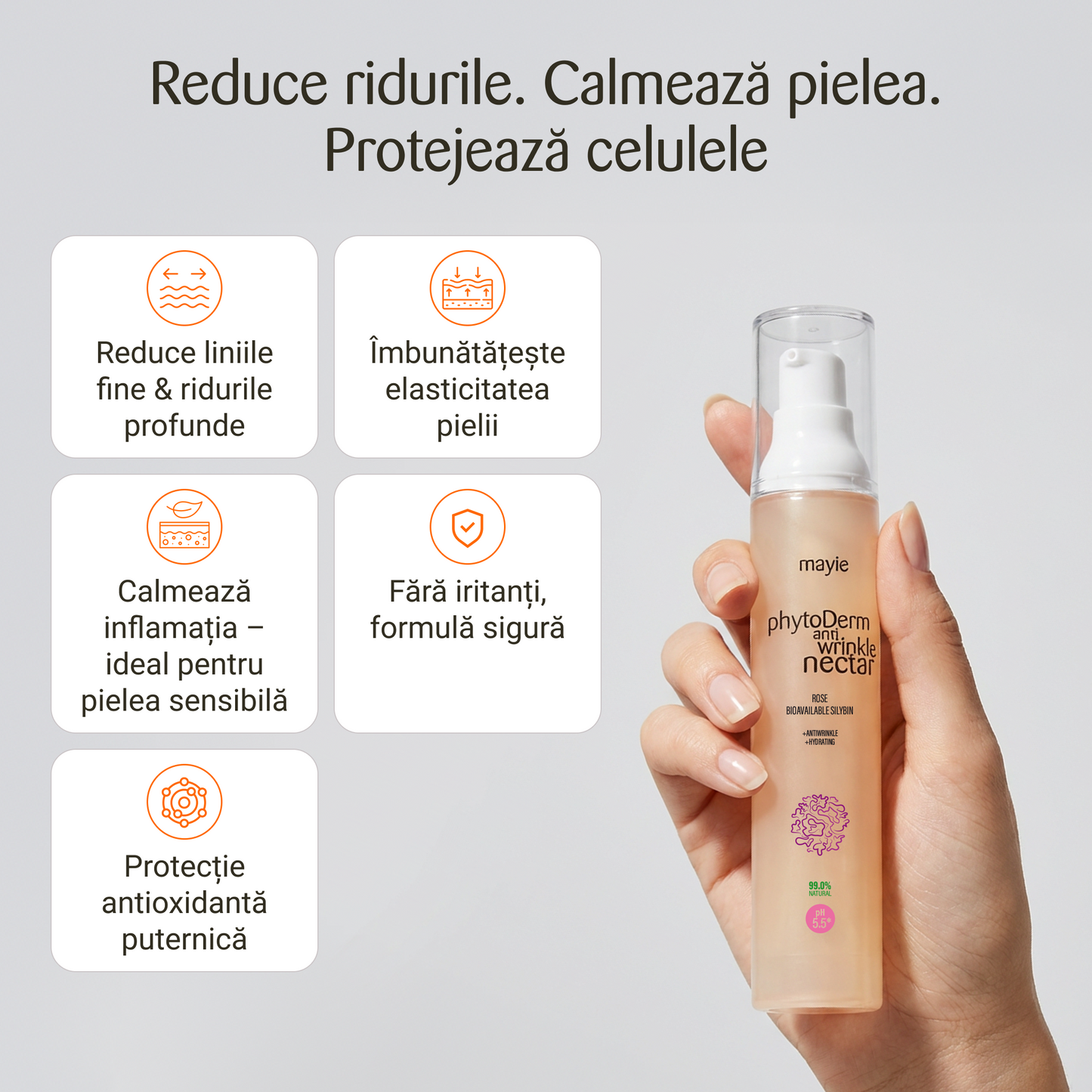 Diminuează aspectul ridurilor cu PhytoDerm Antiwrinkle Nectar, Nectar Antirid cu Fitozom de Silybin