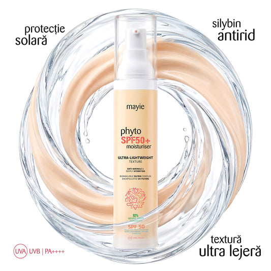 Cremă Ultralejeră cu SPF și Fitozom de Sylibin (antirid), Phyto SPF Moisturiser