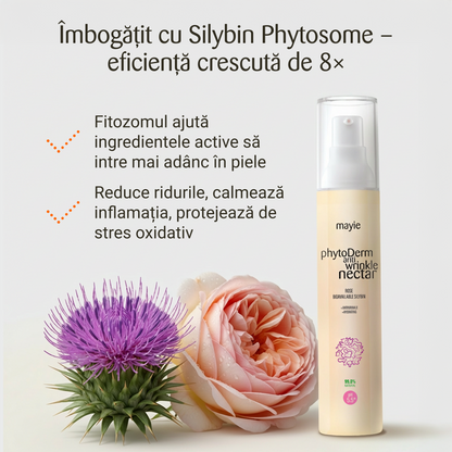 Diminuează aspectul ridurilor cu PhytoDerm Antiwrinkle Nectar, Nectar Antirid cu Fitozom de Silybin