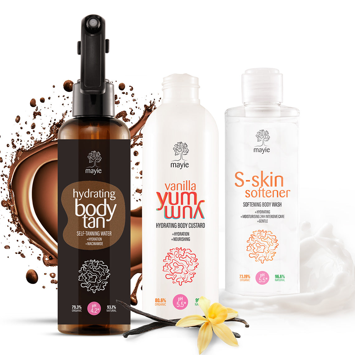Summer Body Bundle - Hydrating Body Tan, Vanilla Yum Yum, S-skin Softener