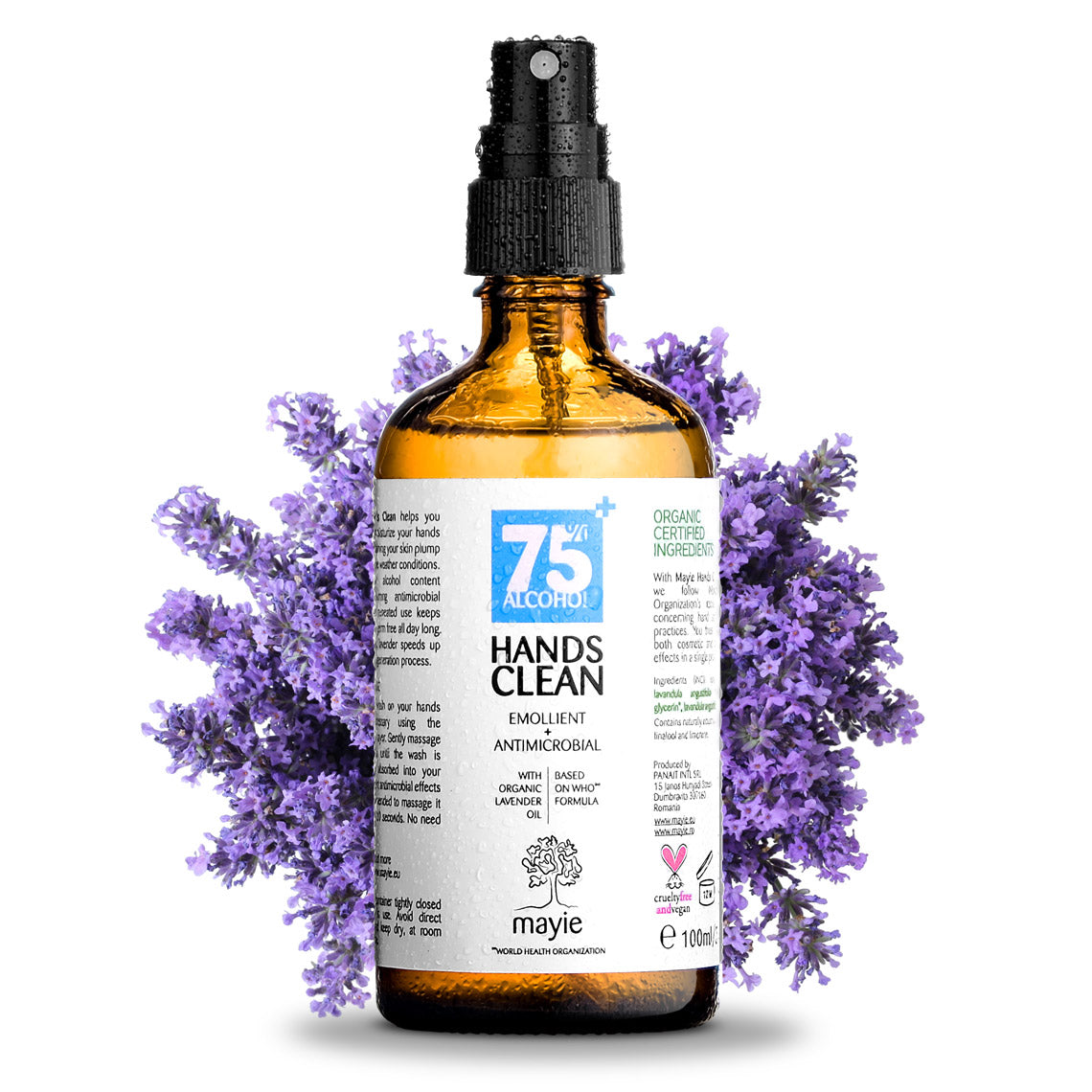 Mayie - Hands Clean, Solutie Emolienta de Purificat Mainile cu Alcool (igienizant)