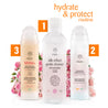 Rutina de hidratare și protecție - Silk Effect Gentle Cleanser cu trandafir si niacinamide, Hydration Booster Jelly cu acid hialuronic si trandafir organic, Daily Defence SPF 50 Moisturiser cu trandafir, măceșe și alge