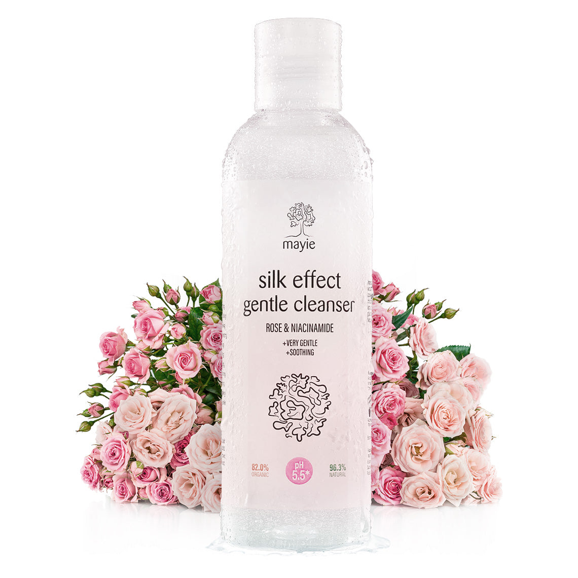 Mayie Silk Effect Gentle Cleanser cu Trandafir și Niacinamide